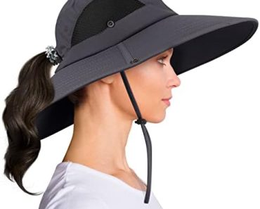Leotruny Women’s Ponytail Fishing Hat UPF50+ Protection Fold…