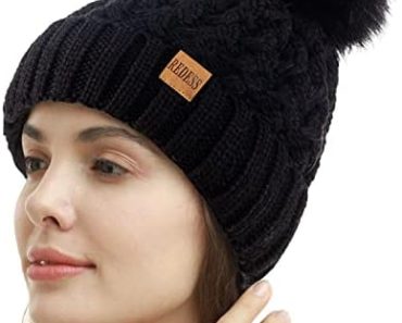 REDESS Women Winter Pompom Beanie Hat Fleece Lined Warm Hats…