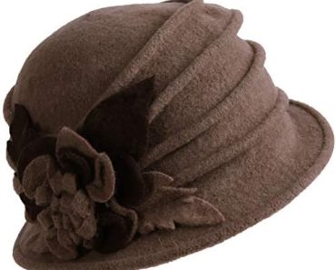 FORBUSITE Vintage Women Floral Wool Dress Cloche Winter Hat …