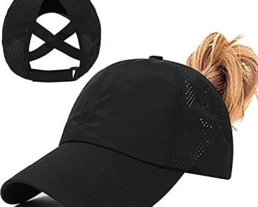 Womens Ponytail Hat Baseball Cap, Adjustable Criss Cross Bas…