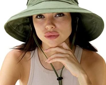 Sun Hats for Women Gardening Hat Wide Brim Ponytail Beach Su…