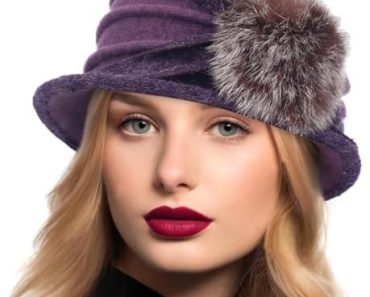 Women Vintage Felt Bucket Hat Winter Wool Dress Beret Hat (C…