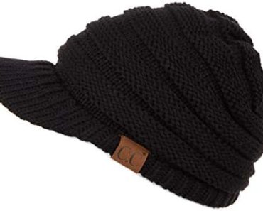 C.C Hatsandscarf Exclusives Women’s Ribbed Knit Hat with Bri…