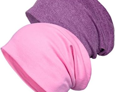 Senker Fashion 2 Pack Cotton Slouchy Beanie Hats, Chemo Head…
