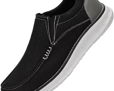 Men’s Canvas Slip-On Loafer Shoes Comfortable Casual Formal …