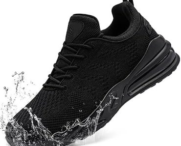 Mens Non Slip Work Shoes Slip On Water Resistant Walking Sne…