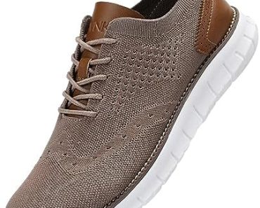 Men’s Casual Dress Oxfords Shoes Breathable Knit Leisure Fas…