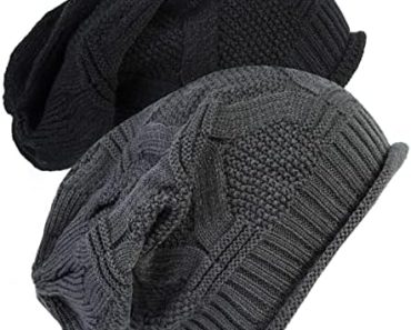 Senker Fashion 2 Pack Womens Slouchy Beanie Winter Knit Soft…