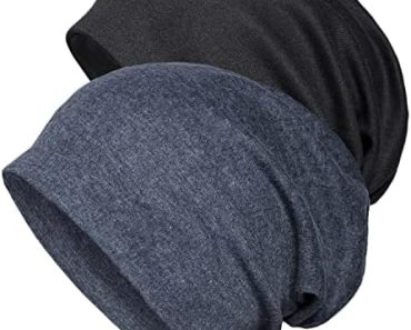 Senker Fashion 2 Pack Cotton Slouchy Beanie Hats, Chemo Head…