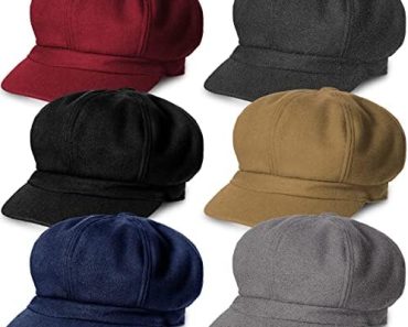Cindeer 6 Pcs Women Newsboy Cap Warm Wool Visor Beret Hats S…