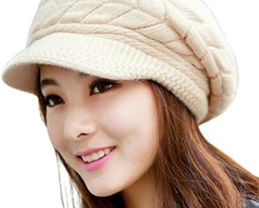 HINDAWI Women Winter Warm Knit Hat Wool Snow Ski Caps with V…