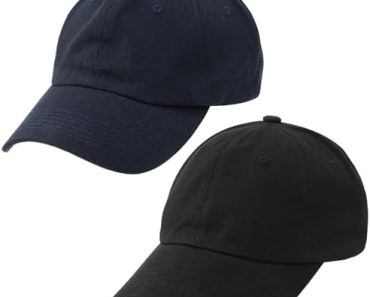 2 PCS Baseball Cap Low Profile Golf Dad Hat Adjustable Cotto…