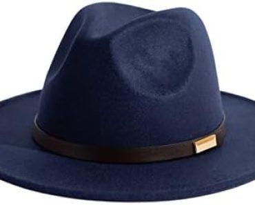 Gossifan Fedora Hats for Men Wide Brim Panama Hat with Class…