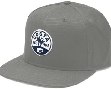 Costa Del Mar Men’s Isla Flat Brim Snapback Hat, Grey