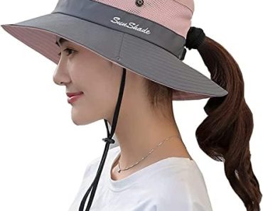 ZOORON Women’s Ponytail Sun Hat UV Protection Outdoor Foldab…