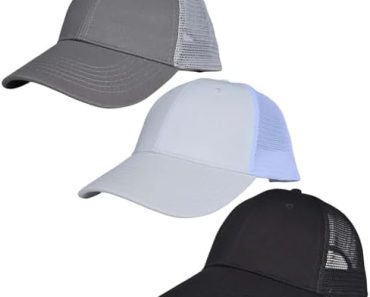 AOSMI 3 Pack Plain Cotton Strapback Baseball Hat Adjustable …