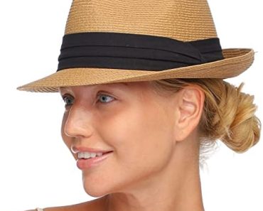 FURTALK Fedora Straw Sun Hat for Men Women Foldable Roll Up …