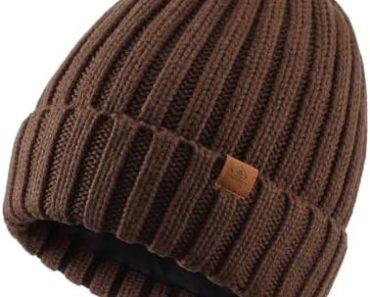 Home Prefer Mens Winter Hat Wool Fleece Lined Knit Beanie Ha…