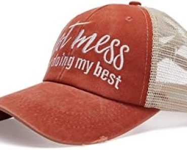 Baseball Cap Hot Criss Cross Ponytail Hat for Women Distress…