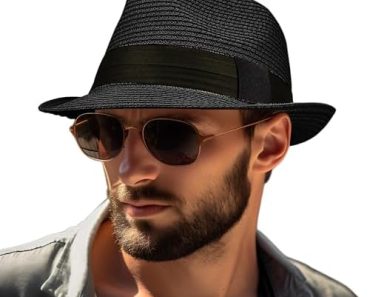 Straw Fedora Hat for Women Men Packable Short Brim Roll Up T…