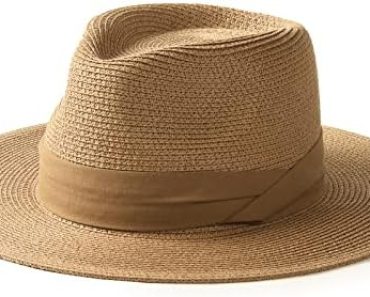 FURTALK Panama Hat Sun Hats for Women Men Wide Brim Fedora S…