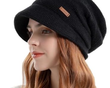 DANMY Womens Winter Beanie Hat,Fleece Lining Warm Knitted Sl…