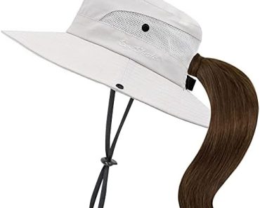 Classic Ponytail Sun Hat for Women,Mesh Bun Ponytail-Hole Bu…