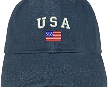 Trendy Apparel Shop American Flag and USA Embroidered Dad Ha…