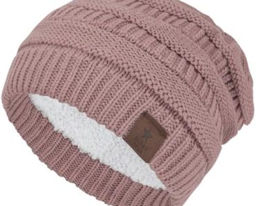 Durio Womens Knit Beanie Winter Thick Solid Fleece Lined Bea…